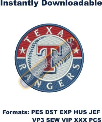 Texas Rangers embroidery design